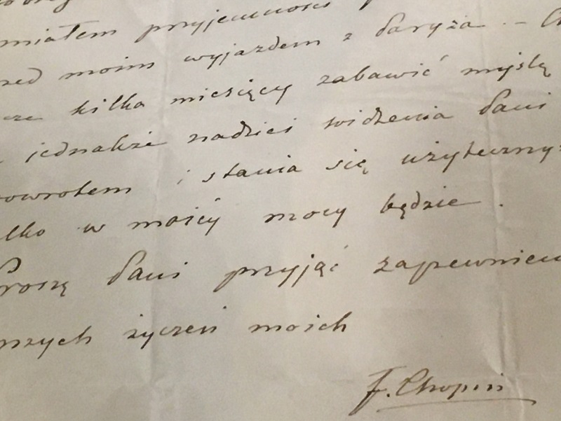 Fragment rękopisu Fryderyka Chopina