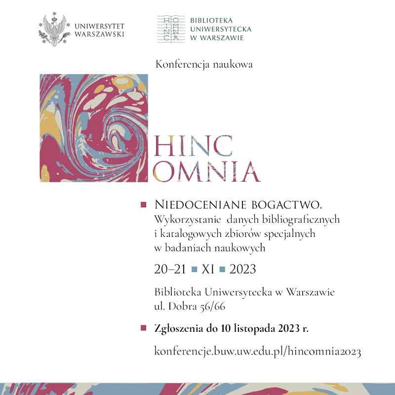 Plakat informujący o konferencji HINC OMNIA