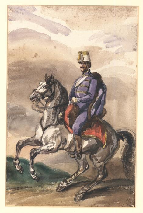 Zdjęcie nr 17 (19)
                                	                             Piotr Michałowski, Huzar na wspinającym się koniu, 2 ćw. XIX w
                            