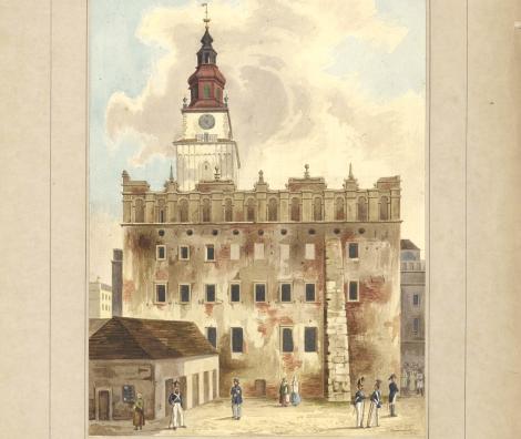 Photo no. 7 (19)
                                                         Gąsiorowski Bogumił (1819-1887), Dawny ratusz w Krakowie, zburzony w 1820 roku, Kraków 1850
                            