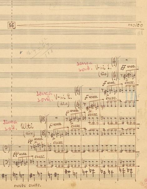 Zdjęcie nr 11 (11)
                                	                             Andrzej Panufnik (1914–1991): Uwertura tragiczna na orkiestrę symfoniczną. Autograf. [fragment]
                            